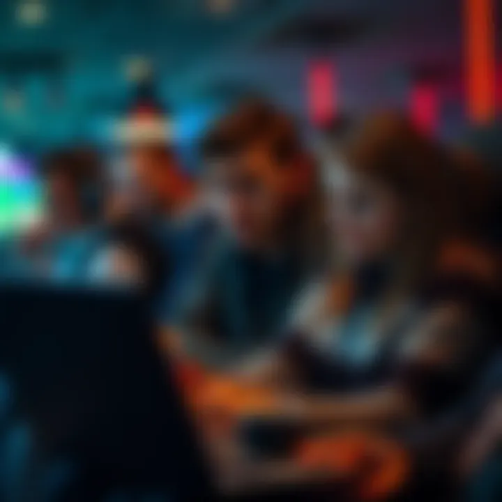 A group of people looking at their laptops with worried expressions, discussing tax forms and delays