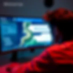 A frustrated user stares at a computer screen displaying Bitstamp's website, indicating long account restrictions and lack of communication.