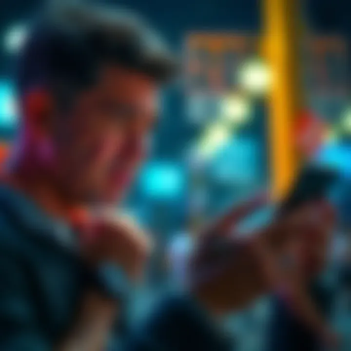 A person with a disappointed expression is looking at their phone while checking the sweat wallet app, showing a reward rate of 0%.