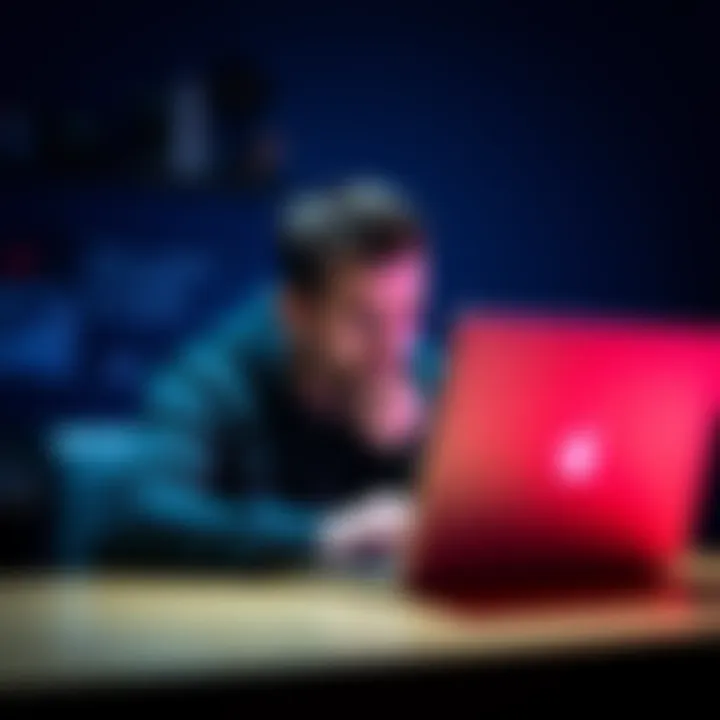 User looking upset while closing their laptop, symbolizing their departure from online discussions due to negative feedback