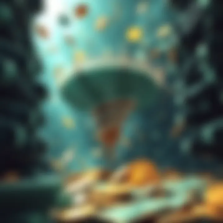 Illustration of digital currency being laundered through Tornado Cash, symbolizing the $6.2 million theft from the Saga exploit.