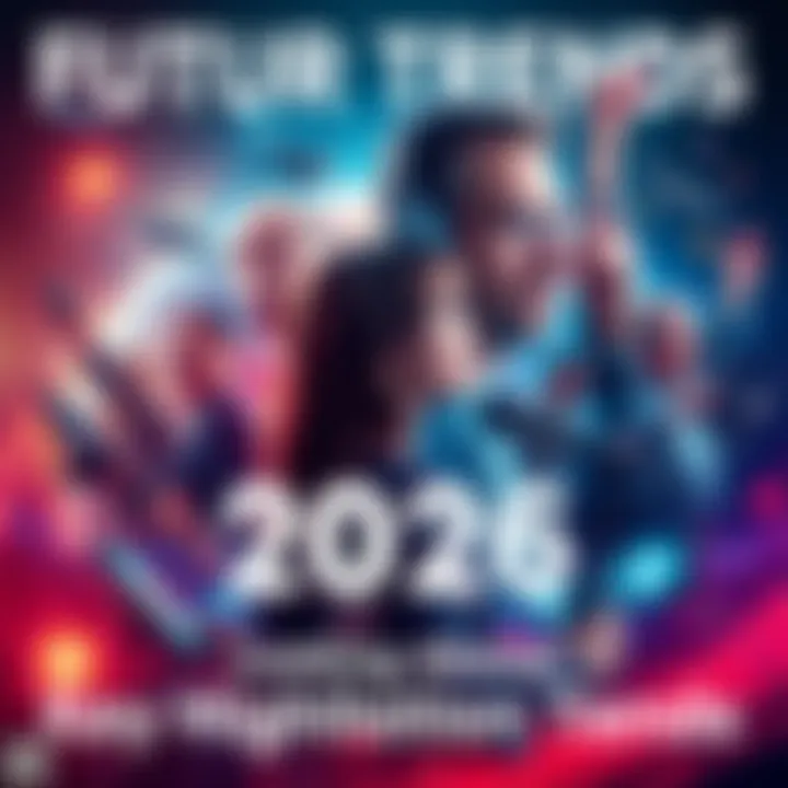 A collage showing political figures, tech gadgets, and social scenes to represent major trends in 2026.