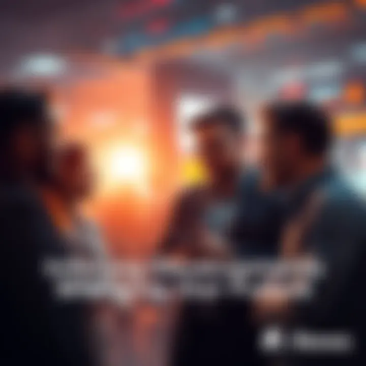 A group of people engaged in conversation about trends affecting society