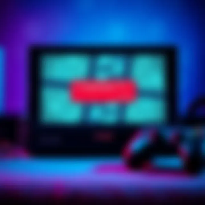 A game console displaying a frozen game screen, showing an error message and a controller nearby.