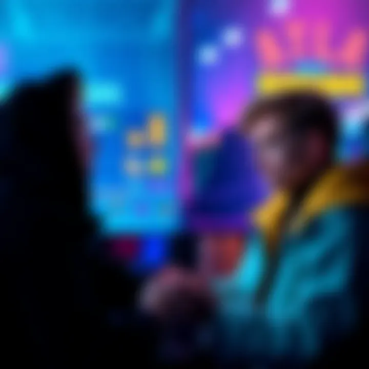 Disparity in Game Rewards A split screen showing two players in Atlas Arcade. One player receives high rewards, while the other looks disappointed with low offers. Both are engaged in a gaming session.
