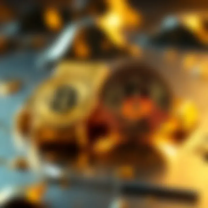 A visual comparison of gold bars and Bitcoin coins, highlighting their roles during global conflicts.