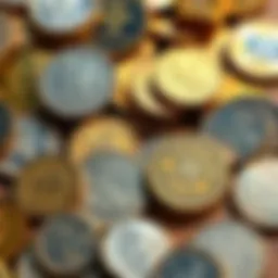 A variety of gold and silver coins including Morgans and Japanese Koban displayed together