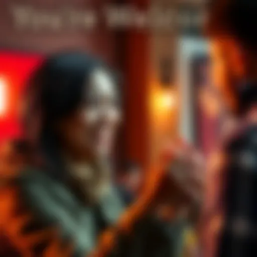 A person smiling and saying thank you to another individual, showcasing a warm moment of appreciation
