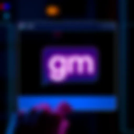 A person typing 'gm' in a digital chat window, symbolizing the trend of friendly online greetings