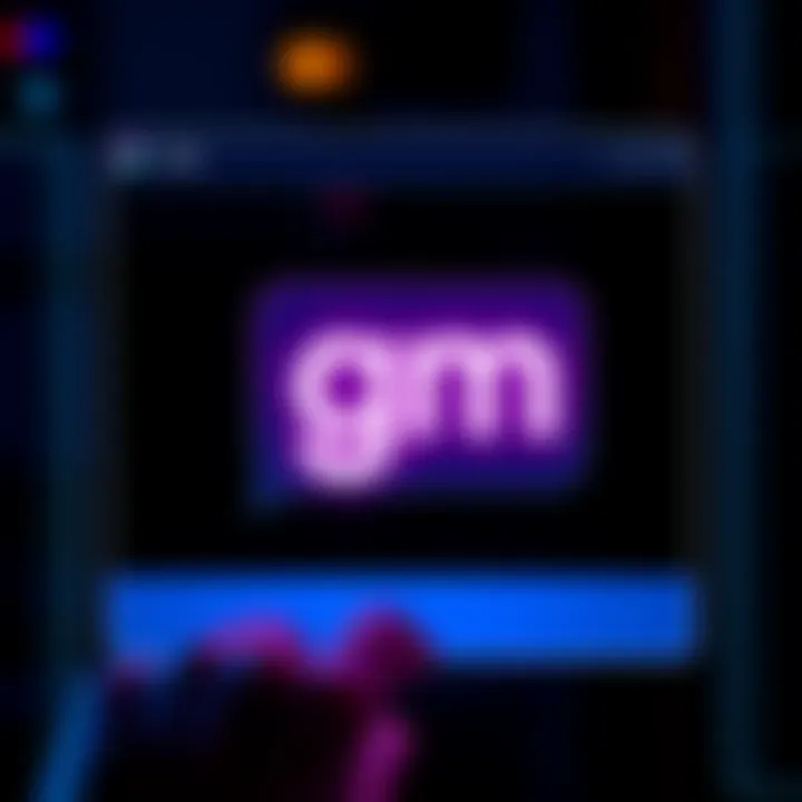 A person typing 'gm' in a digital chat window, symbolizing the trend of friendly online greetings