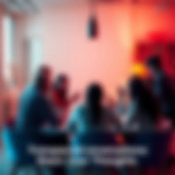 A diverse group of people engaging in a lively discussion around a table, sharing thoughts and ideas.