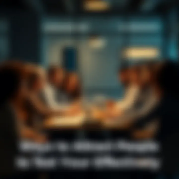 Group of people discussing a project A diverse group of people gathered around a table, sharing ideas and discussing a project for feedback.