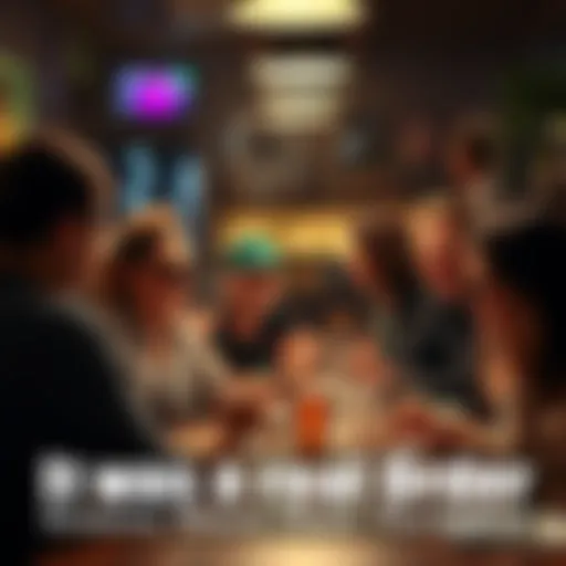 A group of friends gathered around a table, animatedly discussing a topic with excitement. They gesture and share their thoughts enthusiastically, showing their engagement in the conversation.