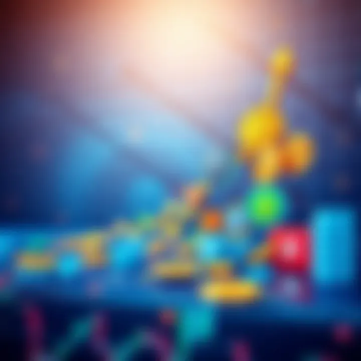 A chart showing a rising trend in altcoin values with various altcoins illustrated as colorful coins on the graph.