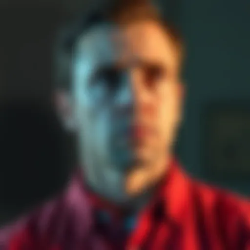 Gus with a worried expression, reflecting on his decisions and Walt's deceitful actions.