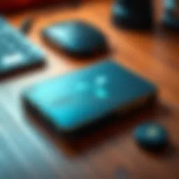 A Trezor 3 hardware wallet on a wooden desk with XRP logo