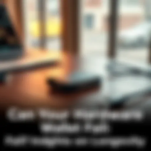 A hardware wallet placed on a wooden table with a laptop and a USB cable nearby