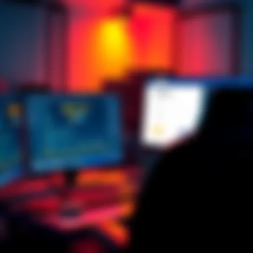 A user looking to rent 100 petahash for cryptocurrency mining, with a computer setup in the background and a request form on screen.