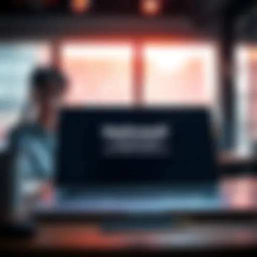 A laptop screen showing an error message indicating Hashvault is down, with a concerned person in the background