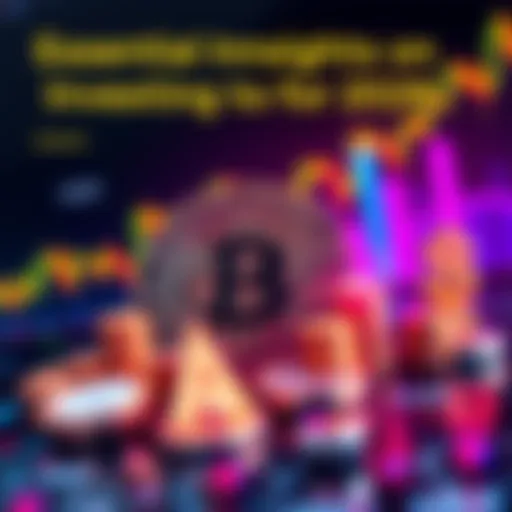 Graphic representation of HBAR cryptocurrency with financial charts and icons illustrating investment growth