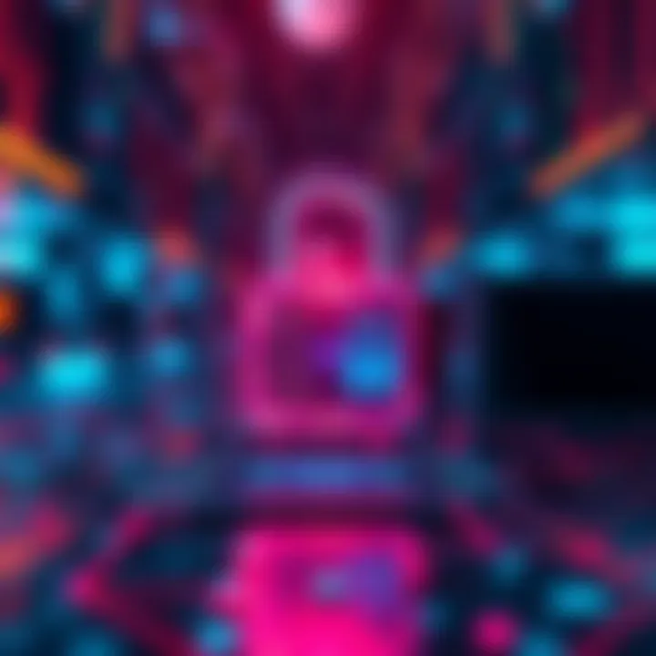 A visual representation of Hbar's defense against quantum cracking, featuring a digital lock symbol and a backdrop of quantum computer elements.