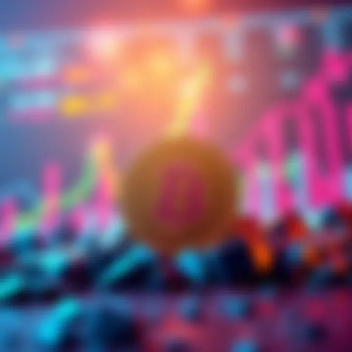 Graphic showing HBAR reaching a $0.10 support level with an upward trend and ETF growth indicators in the background.