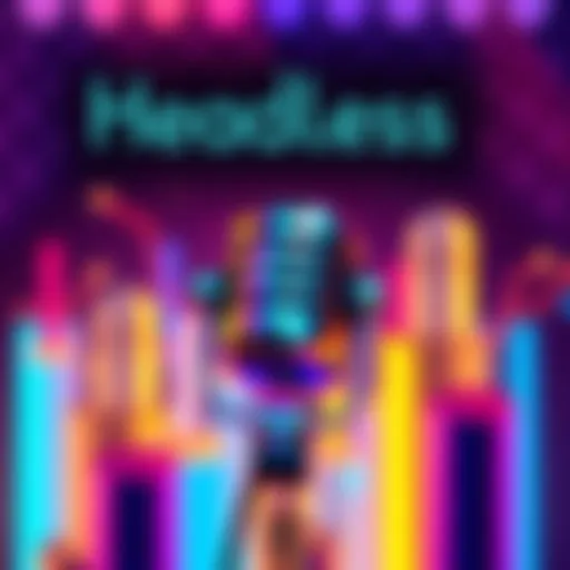 A vibrant podcast cover featuring a microphone and tech elements symbolizing CMS and AI themes