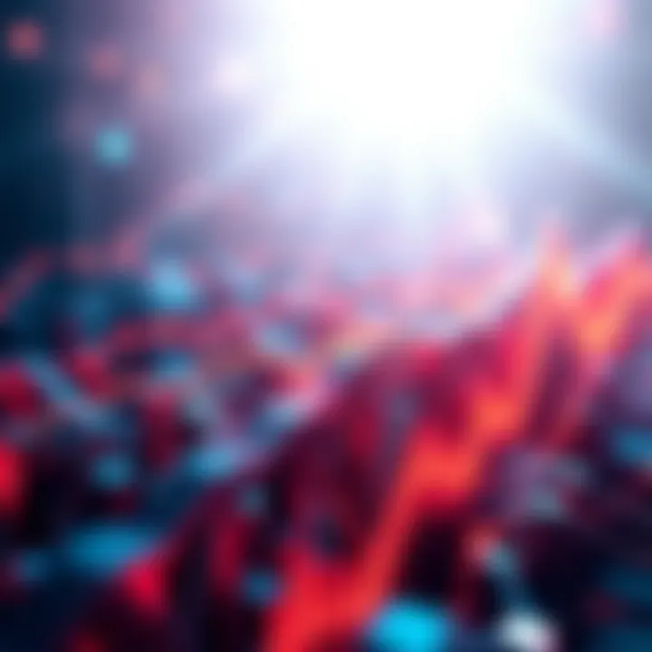 A graphic representation of Hedera's blockchain with upward arrows and a bright future theme, symbolizing growth and positive developments.