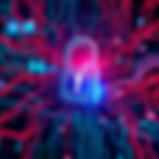 An illustration showing a digital lock being broken, symbolizing the cryptocurrency hack involving Hedera.