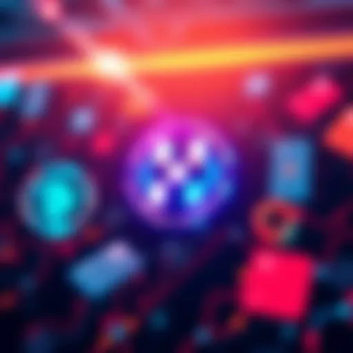 Hedera Hbar logo with digital payment icons and AI elements in a modern design