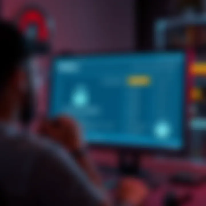 A user looking at a computer screen with a Helium data transfer application showing zero rewards after transferring data.