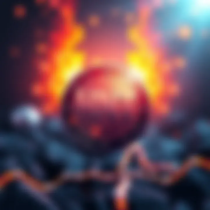 Illustration of Helium's HNT token with a bright background showing a burning effect, symbolizing token scarcity and network growth.