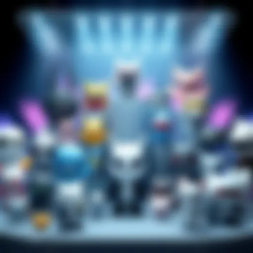 A collection of Hello Abyss 3D models displayed together, with Faputa model missing.