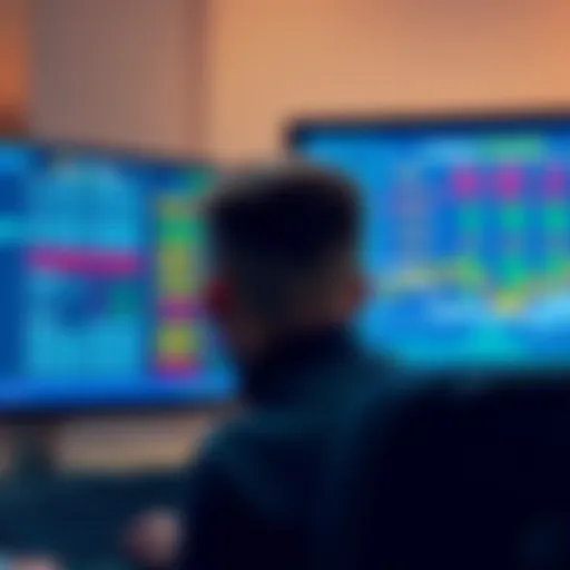 A graphic showing a person looking confused at a computer screen displaying cryptocurrency exchange rates and fees