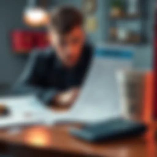 A person looking shocked at a large bill labeled KYC fees on a desk, with a calculator and paperwork around.
