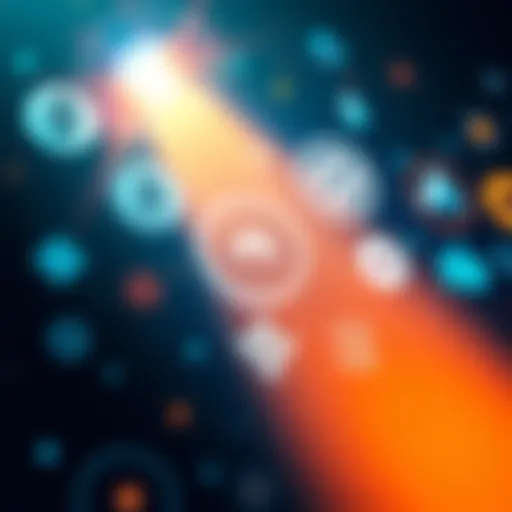 A graphic showing various blockchain logos with a spotlight effect on lesser-known platforms, emphasizing their potential benefits for developers.