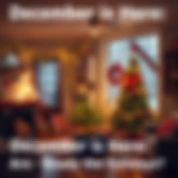 A cozy room decorated with holiday lights, a Christmas tree, and festive ornaments.