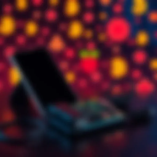 A DIY cold wallet made from an old phone connected to a Raspberry Pi with cryptocurrency symbols in the background