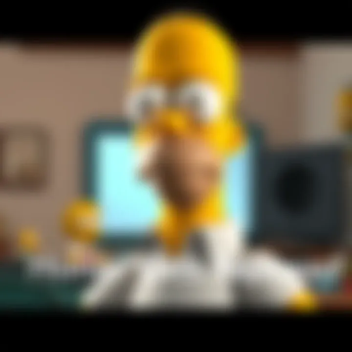 Homer Simpson Replacement A cartoon character resembling a yellow-skinned man with a bald head is being overshadowed by a new animated character, signifying the replacement in a popular series.