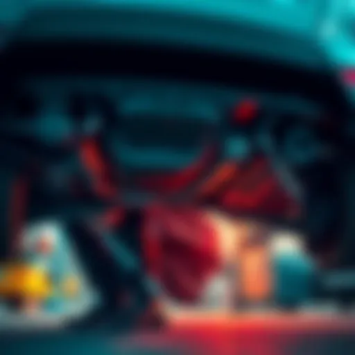 A mechanic checking the undercarriage of a Honda CR-V for rust and wear.