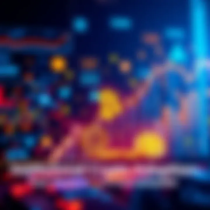 Graphic showing increasing adoption of cryptocurrency among institutions with charts and symbols of digital currency