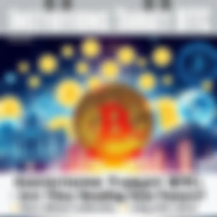 An illustration showing large financial institutions with a backdrop of Bitcoin symbols, representing a market attack on BTC.