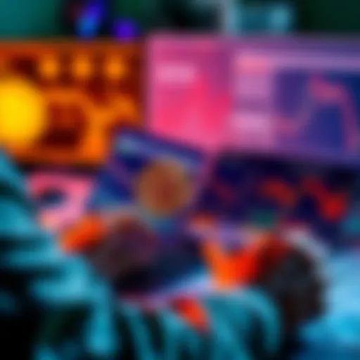 A person reviewing cryptocurrency charts and financial papers related to Bitcoin investments for their 401K account