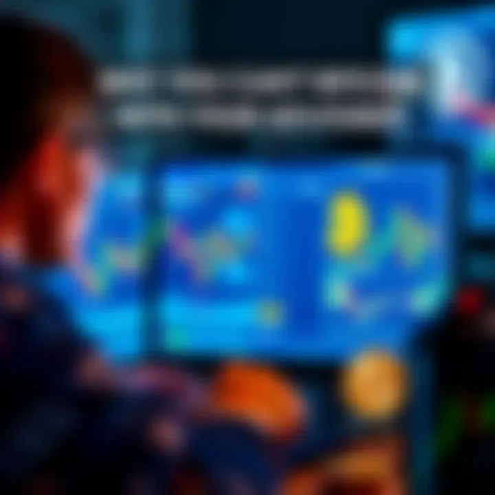 A person looking at a computer screen with financial charts and Bitcoin symbols, reflecting on investment options