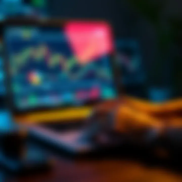 A person analyzing cryptocurrency market trends on a laptop with charts and graphs, considering investment in LTC.