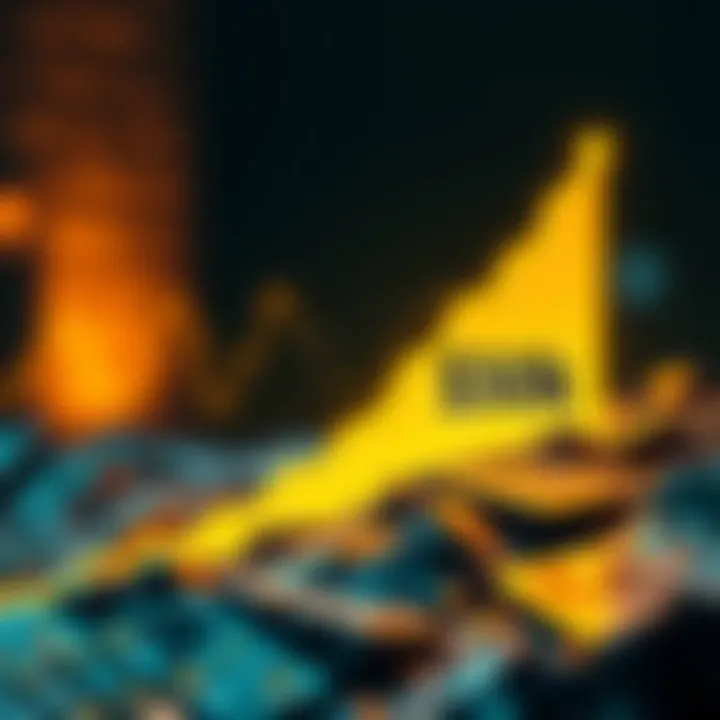 A graphic showing an upward trend in investment value with a $50k target highlighted.