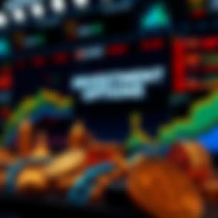 A diverse range of investment options displayed, including stocks, real estate, and gold, showing a graph indicating growth.