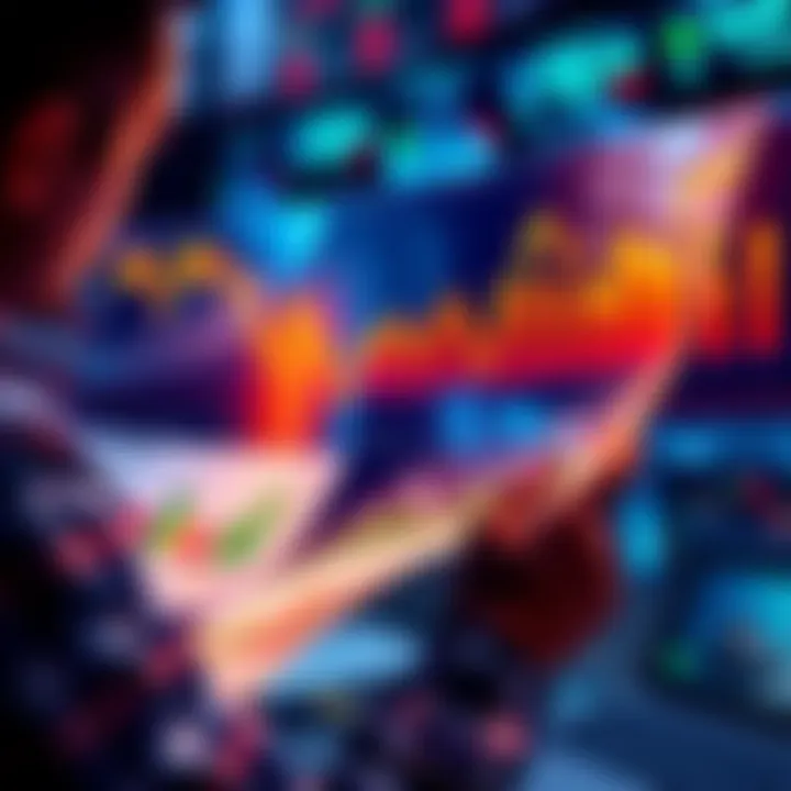 A person analyzing investment graphs and making choices about Dollar Cost Averaging and lump sum investing during a market downturn