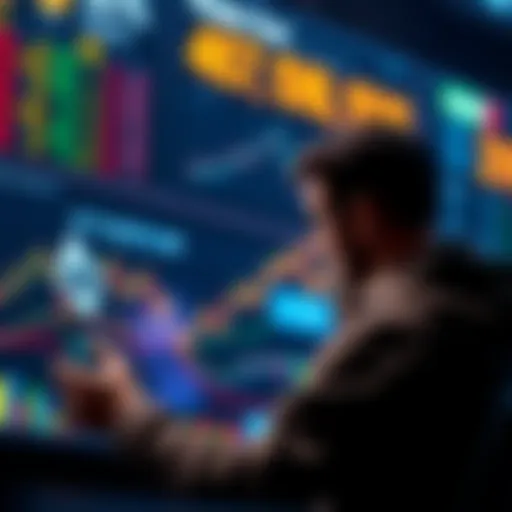 A person looking at a chart showing Ethereum's price drop, contemplating their shift from stocks to cryptocurrencies.