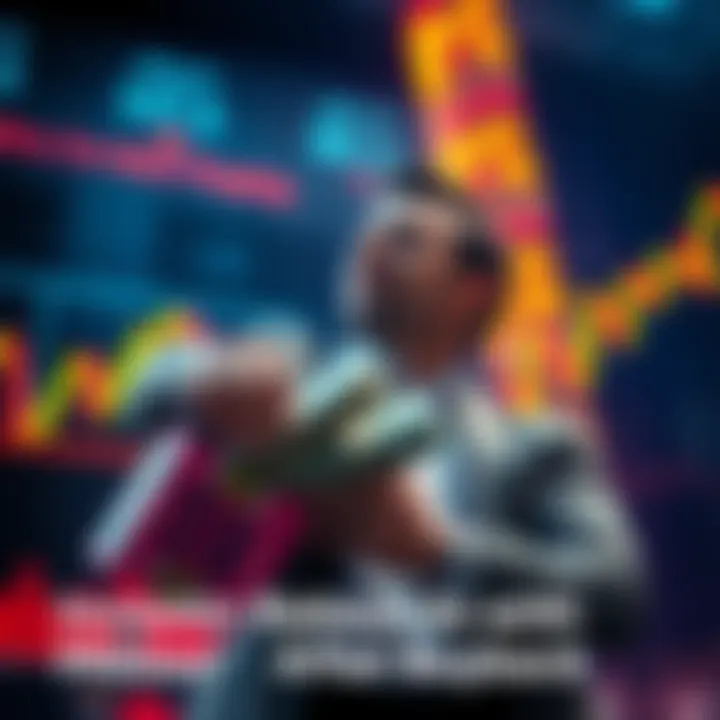 An investor holding 1 million shares, showing confidence in the market, with stock charts in the background